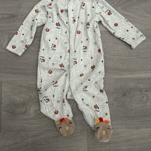 Carter's 6M Turkey Print Footed One Piece